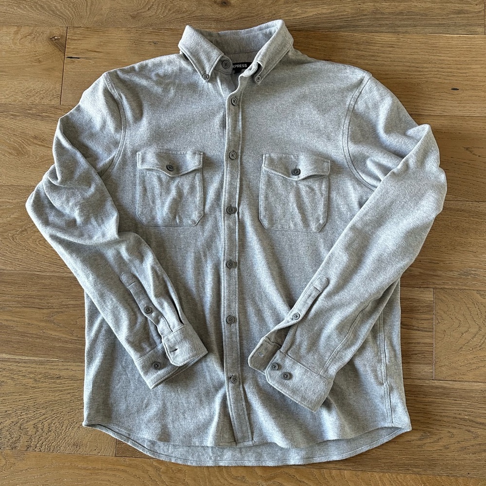 2 Men's Jersey Knit Button Downs